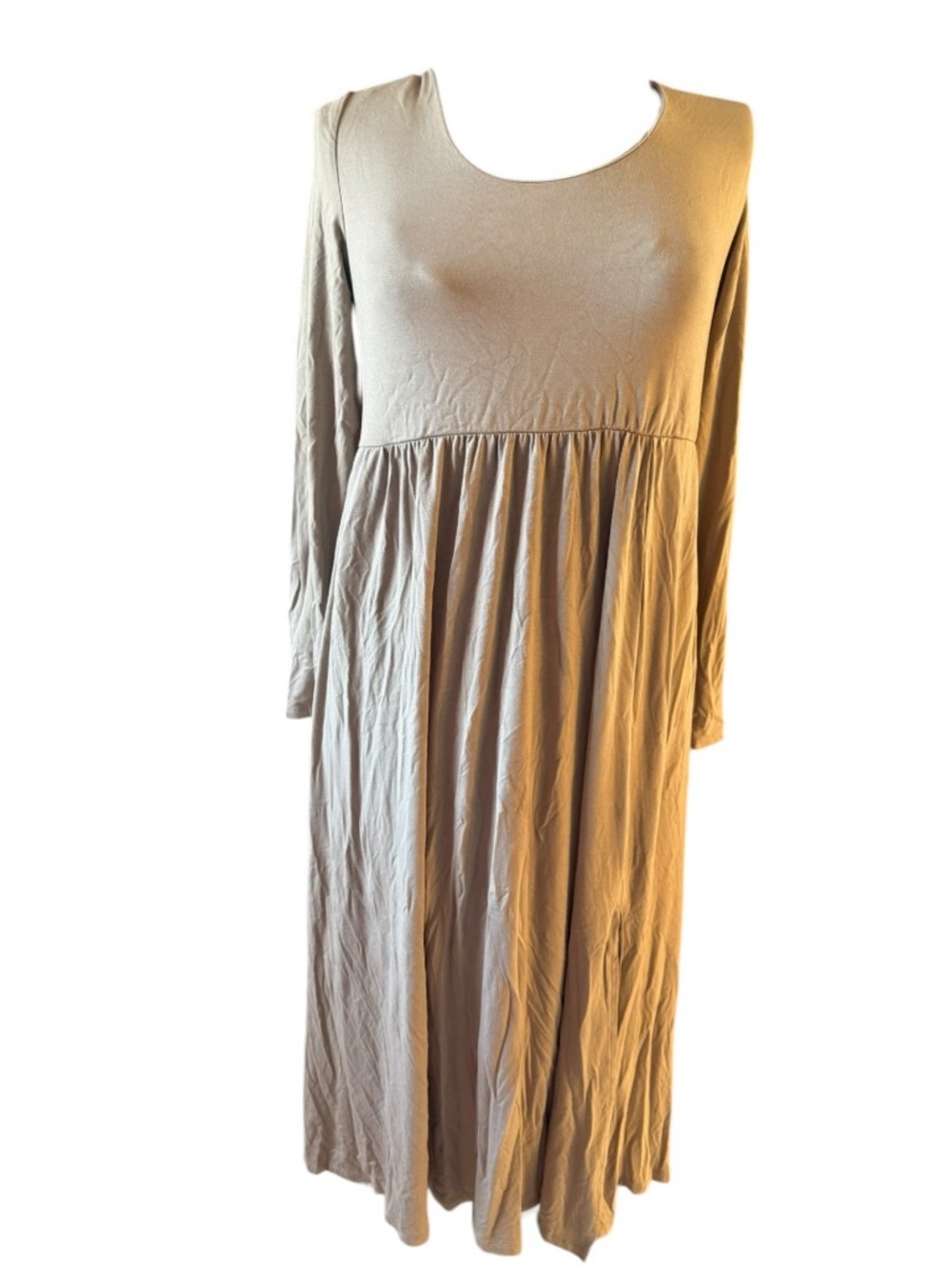 a new day Neutral Ribbed Scoop Neck Maxi Dress in Beige - Picture 2 of 7